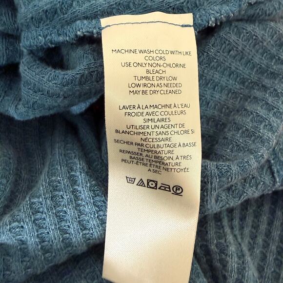 We The Free Oversized Waffle Knit Top | Slouchy V-Neck Long Sleeve Boho Boxy | M - Picture 8 of 11